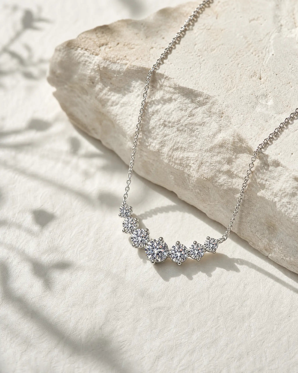 Graduated Moissanite Smile Necklace