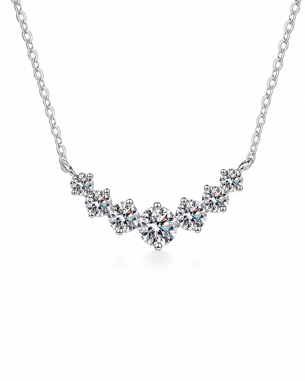 Graduated Moissanite Smile Necklace
