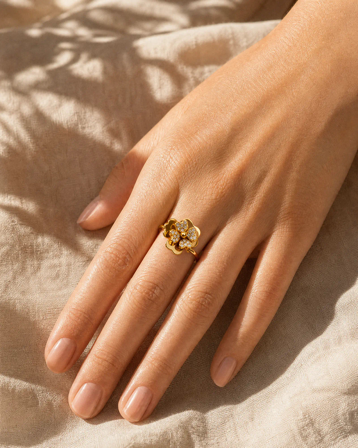 3D Layered Bloom Open Ring