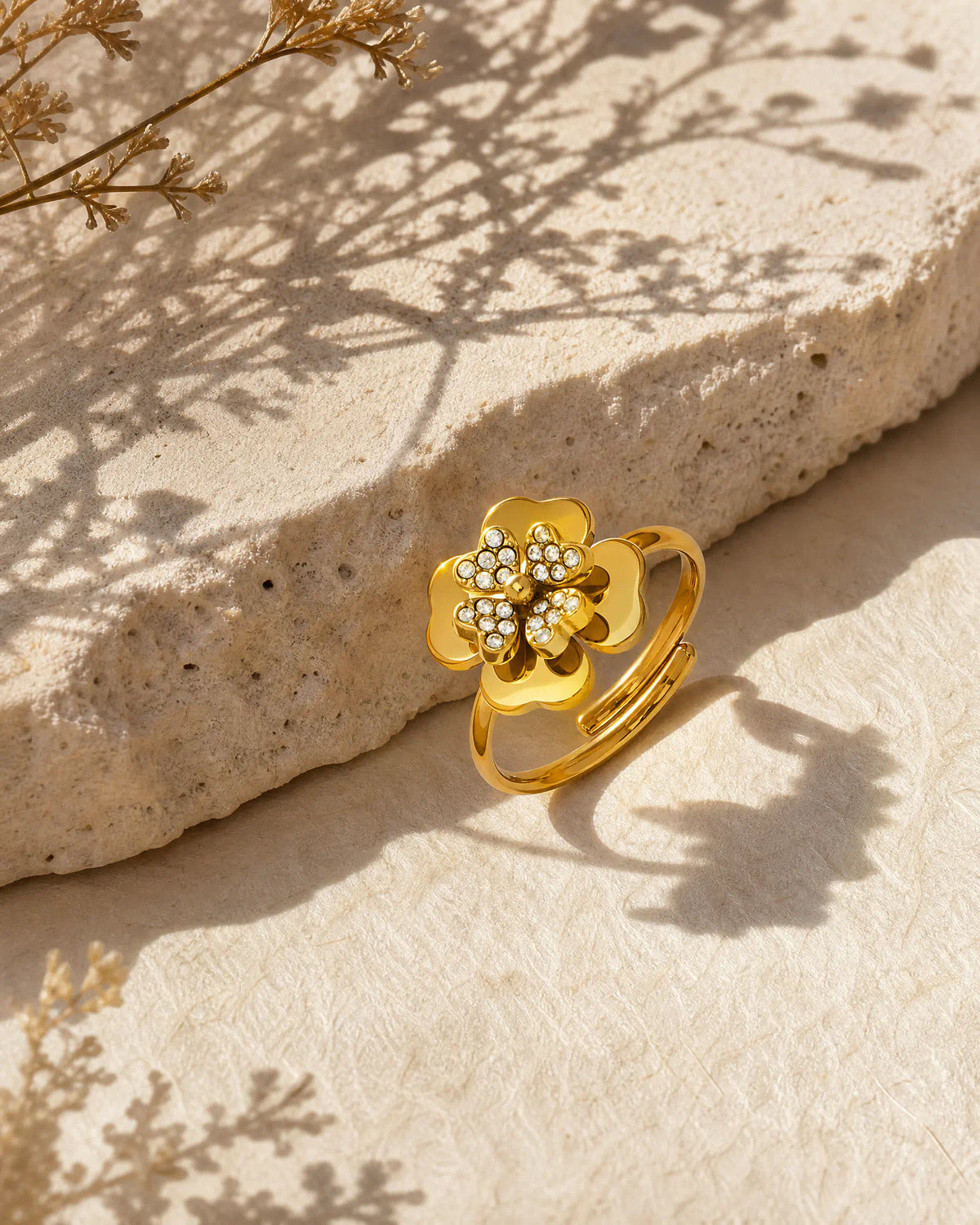 3D Layered Bloom Open Ring