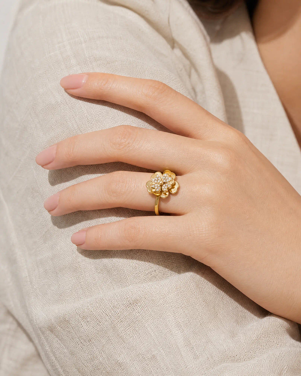 3D Layered Bloom Open Ring