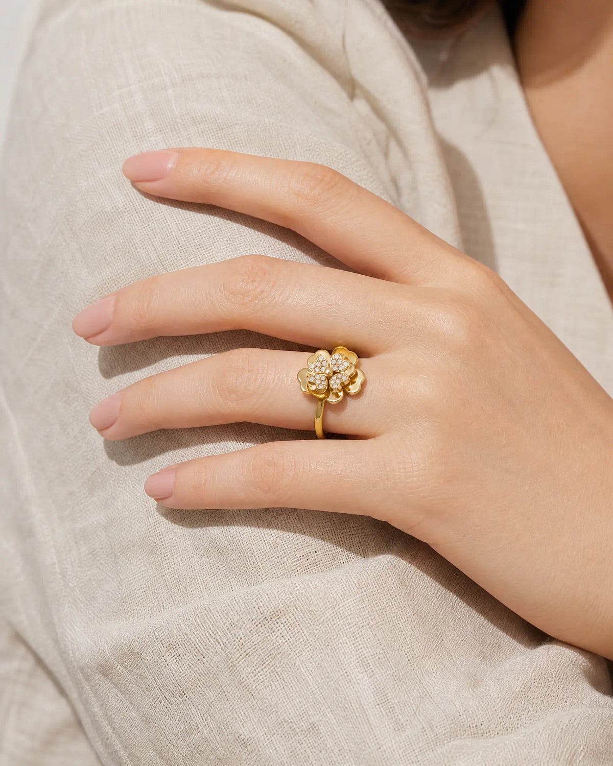 3D Layered Bloom Open Ring
