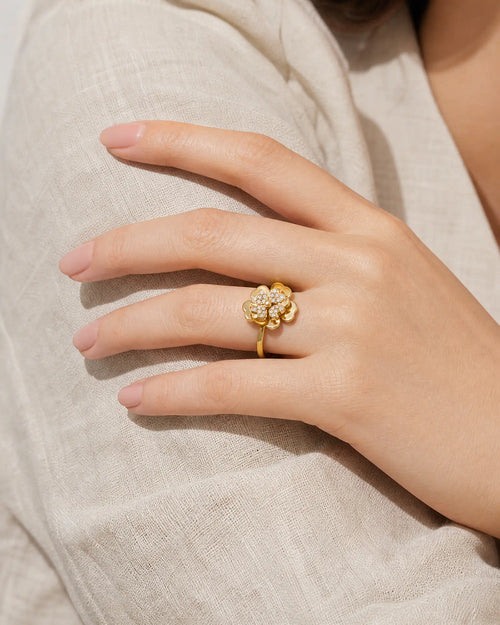 3D Layered Bloom Open Ring