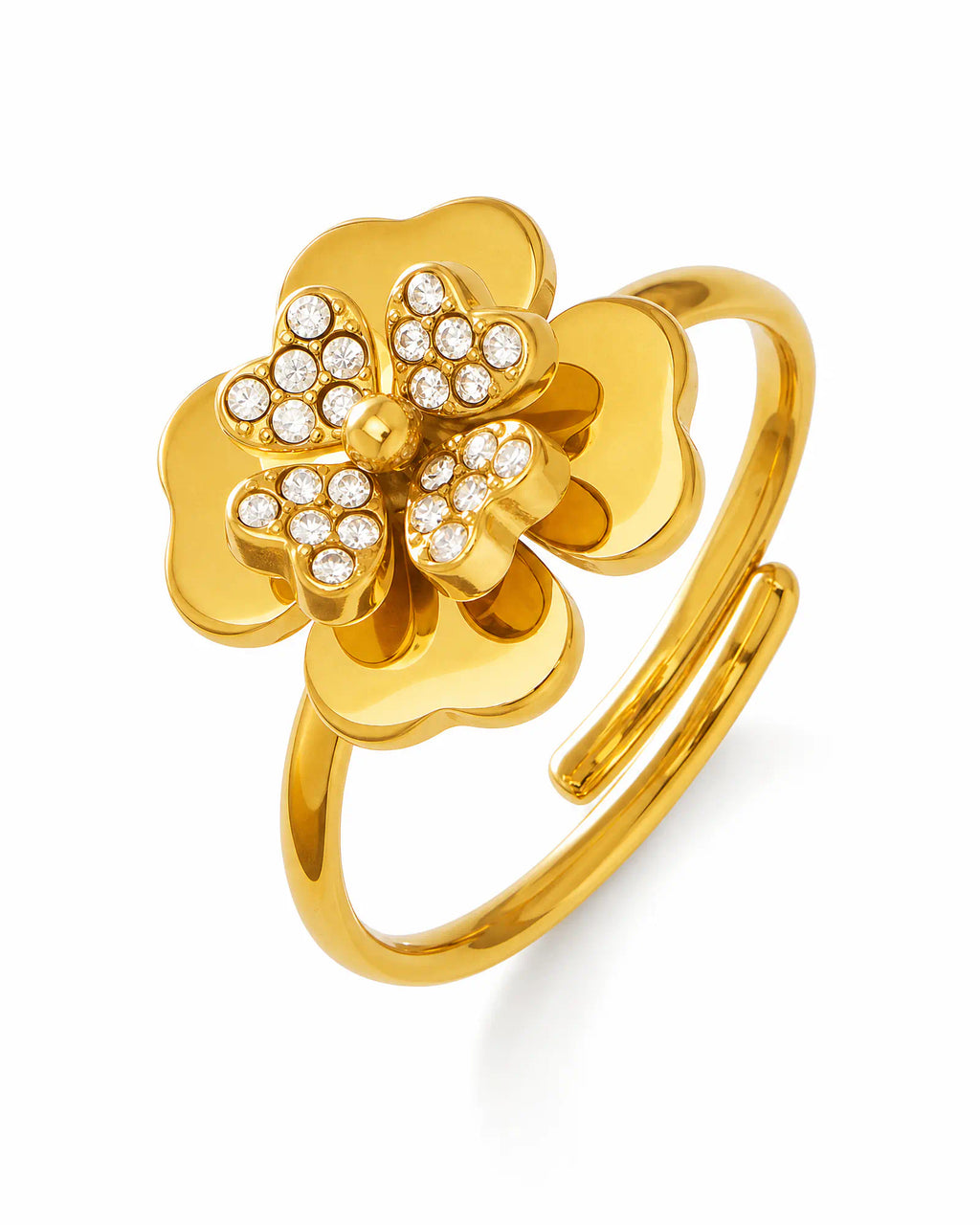 3D Layered Bloom Open Ring