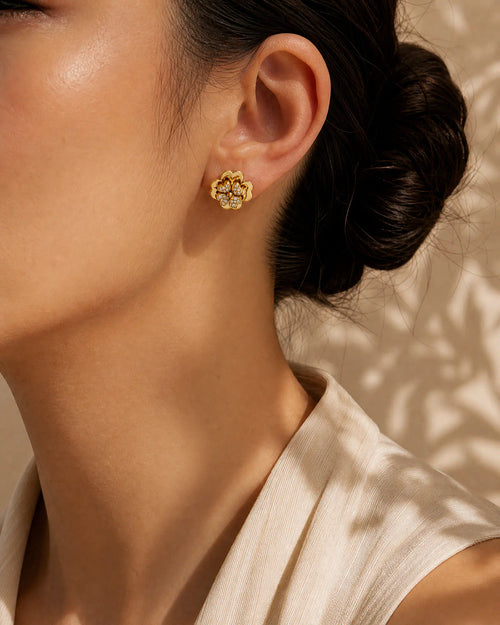 3D Layered Bloom Stud Earrings