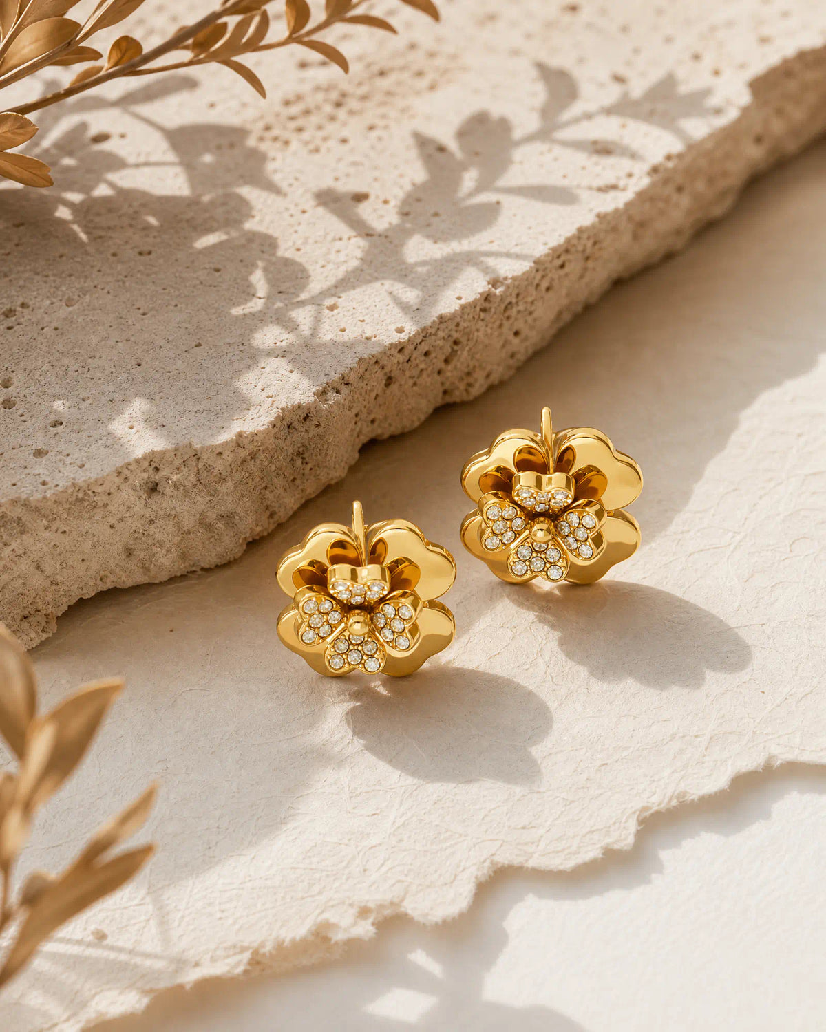 3D Layered Bloom Stud Earrings