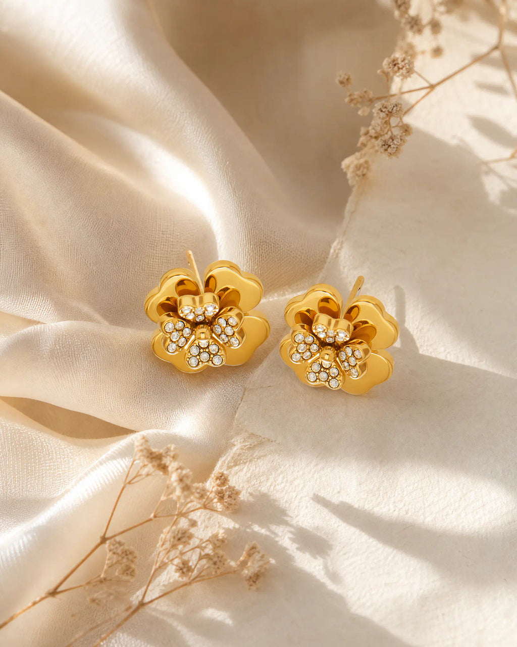 3D Layered Bloom Stud Earrings