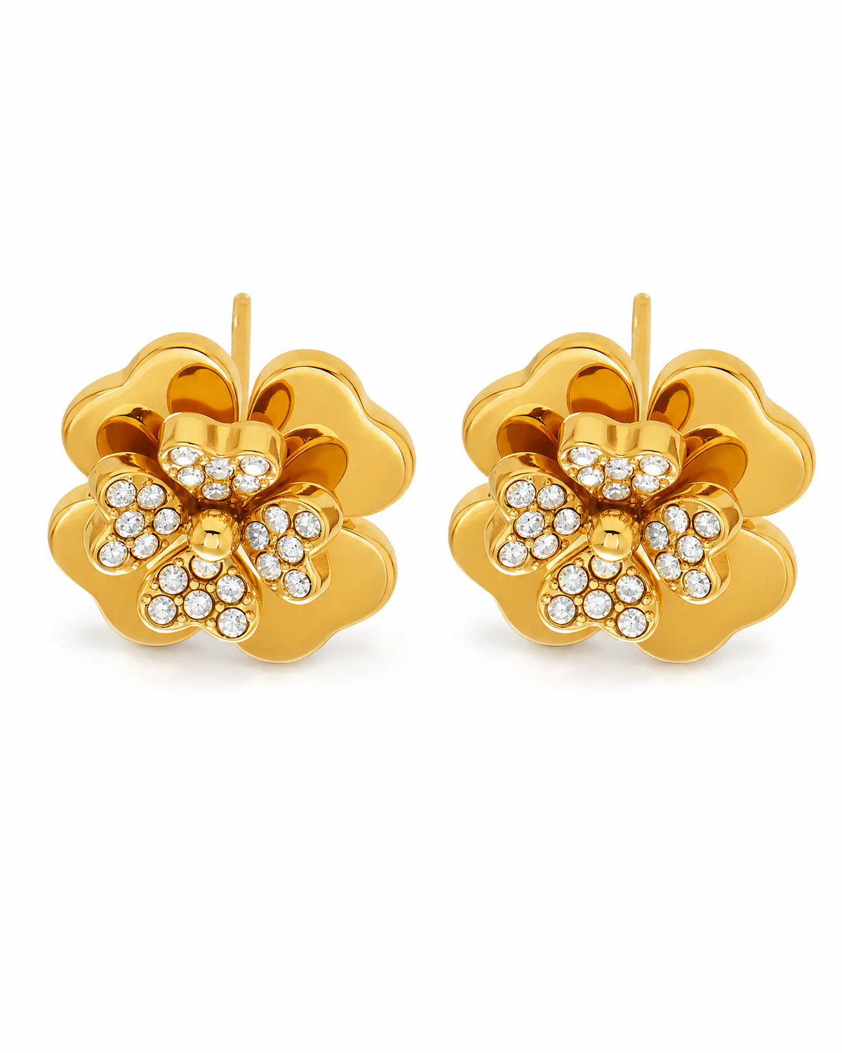 3D Layered Bloom Stud Earrings