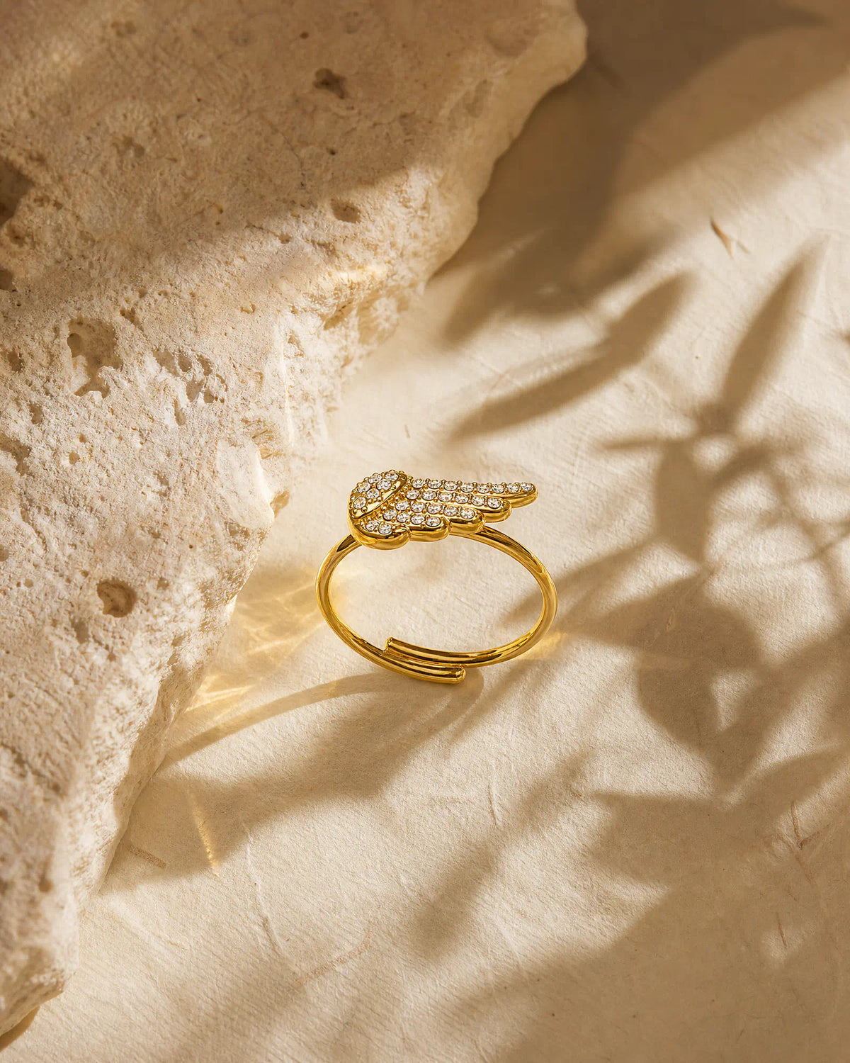 Pave Wing Open Band Ring