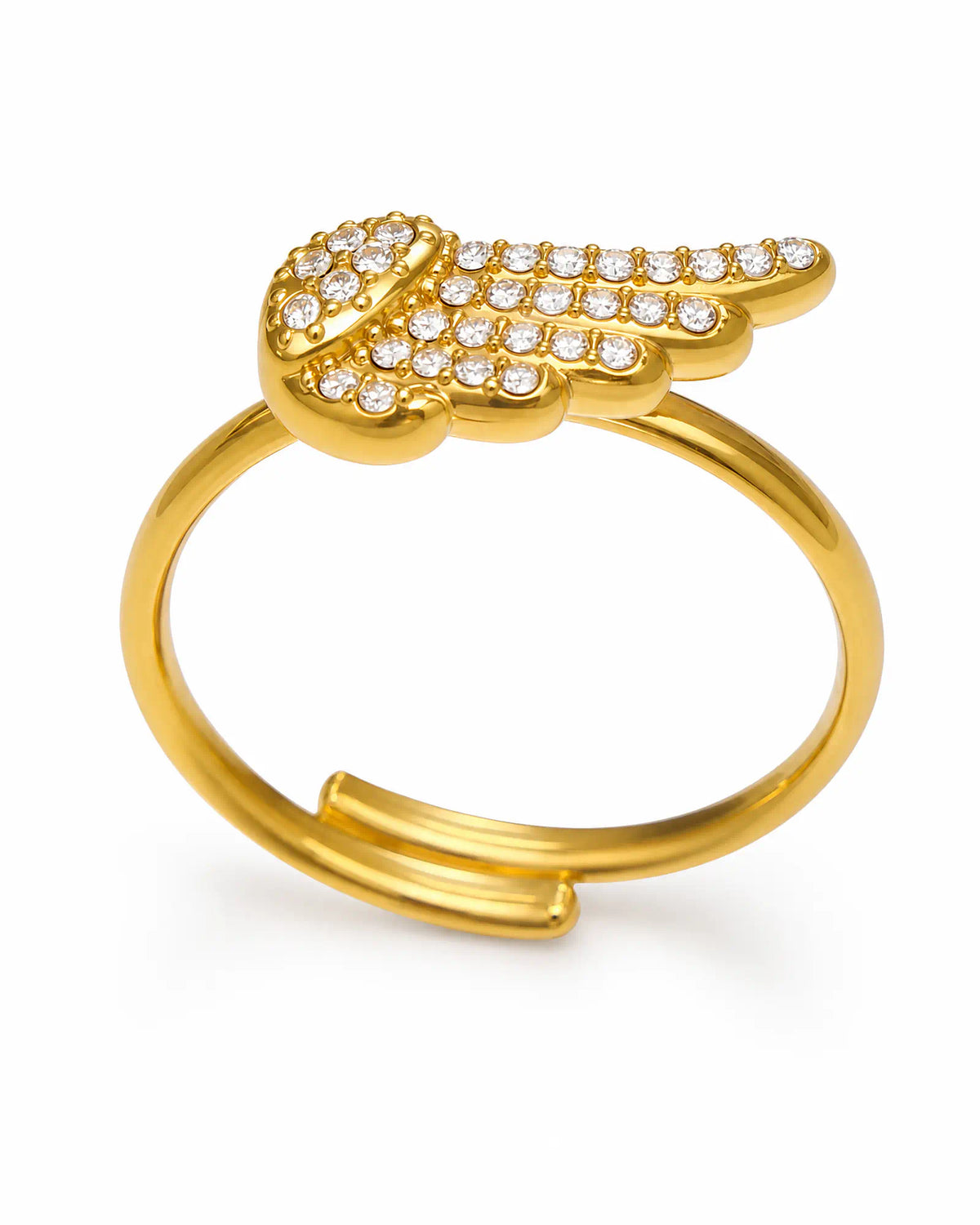 Pave Wing Open Band Ring