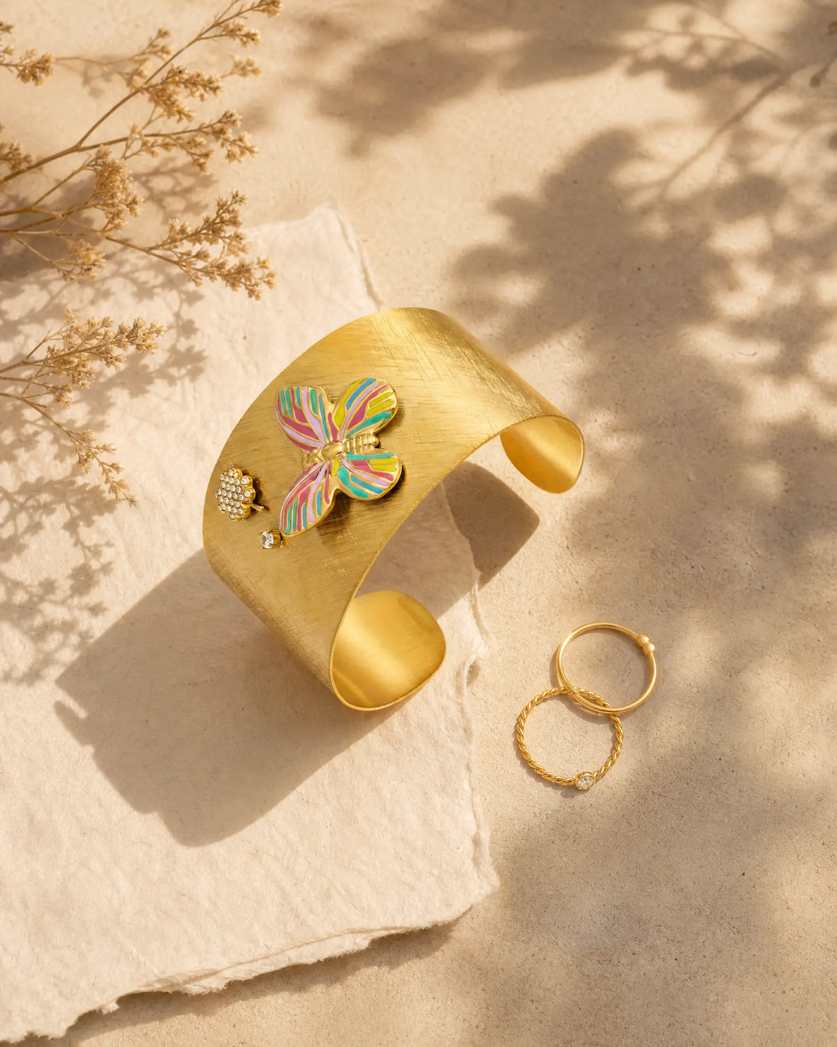 Butterfly Zirconia Cuff Bracelet