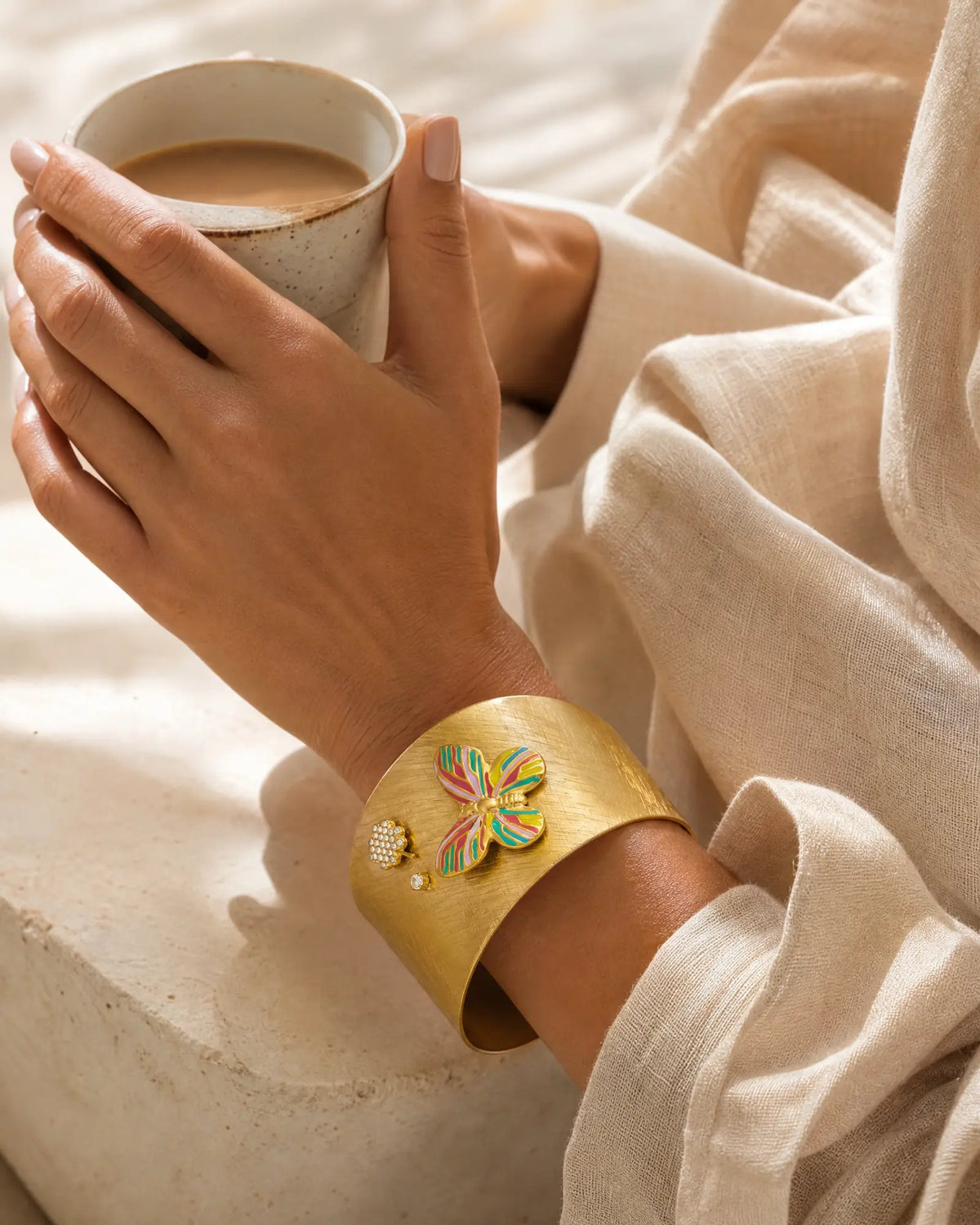 Butterfly Zirconia Cuff Bracelet