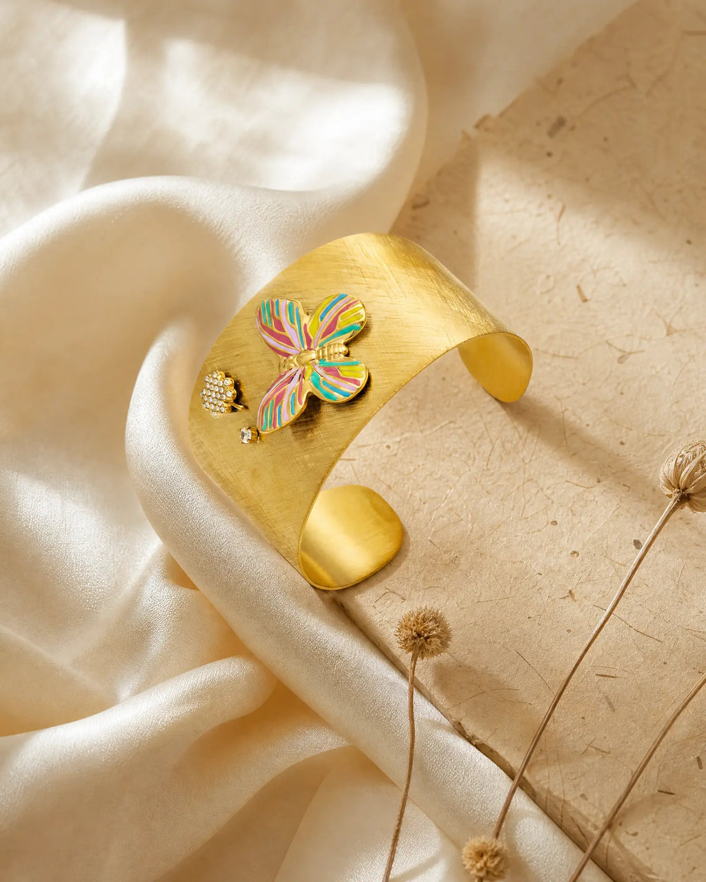 Butterfly Zirconia Cuff Bracelet