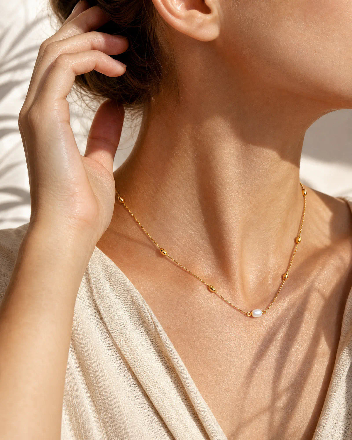 Coffee Bean Floating Station Necklace