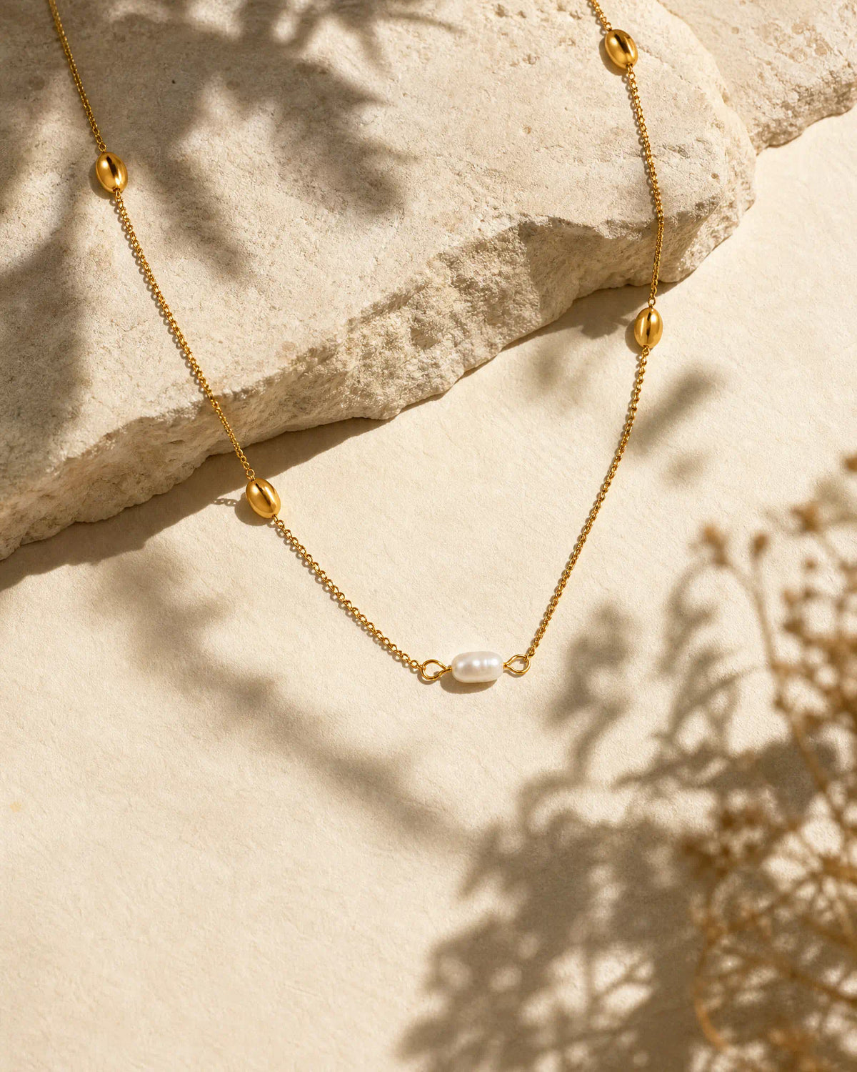 Coffee Bean Floating Station Necklace