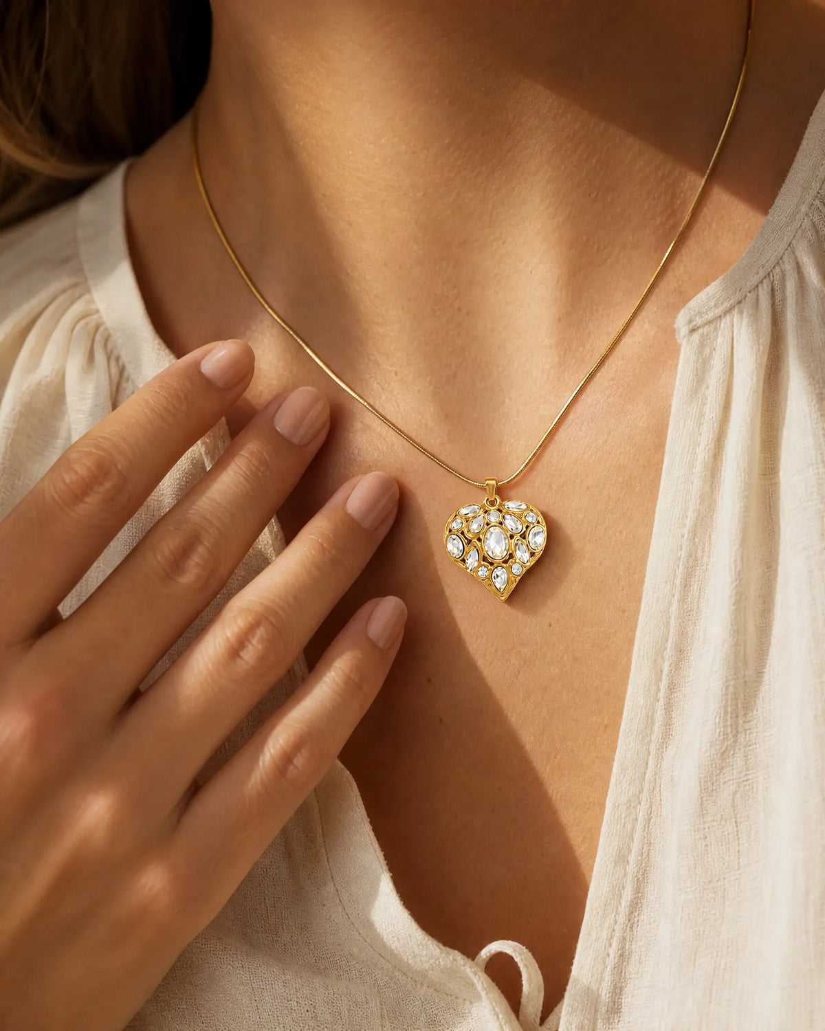 Crystal Heart Pendant Necklace