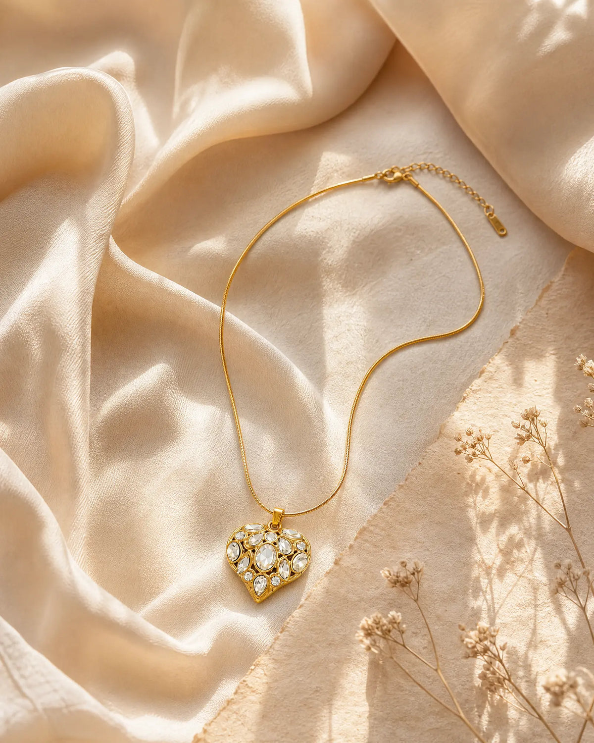 Crystal Heart Pendant Necklace