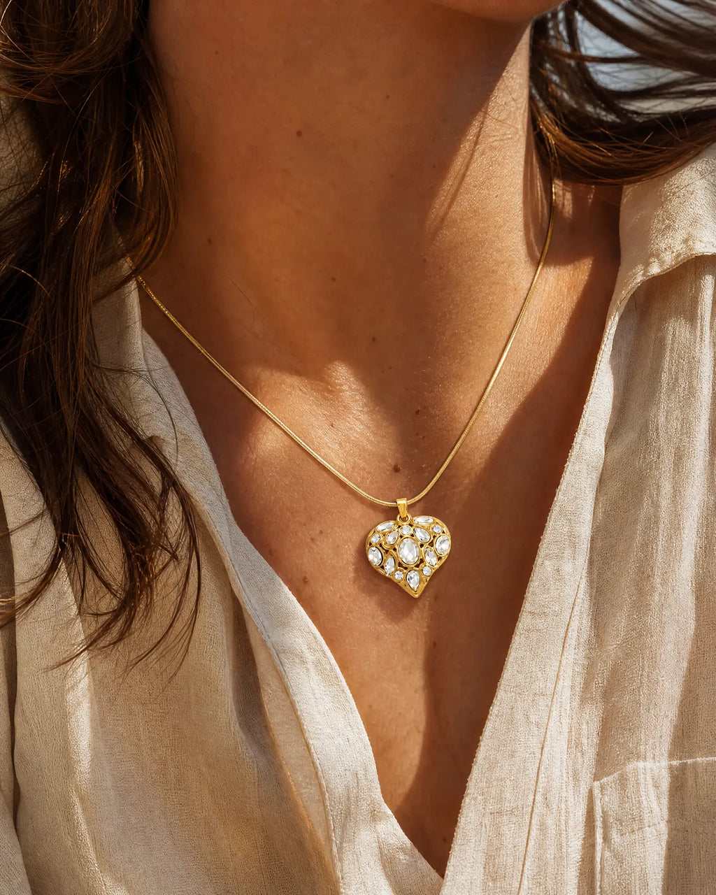 Crystal Heart Pendant Necklace