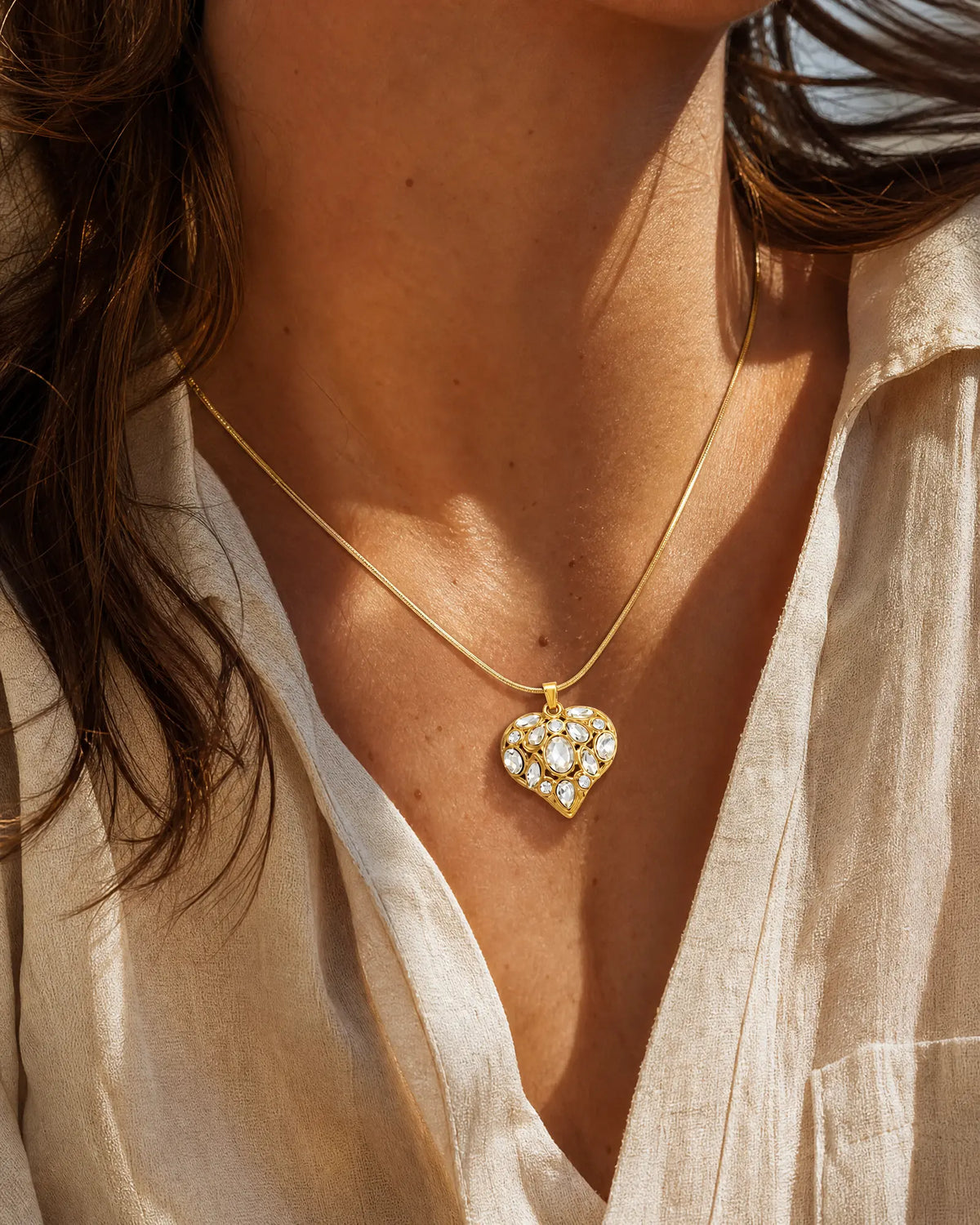 Crystal Heart Pendant Necklace