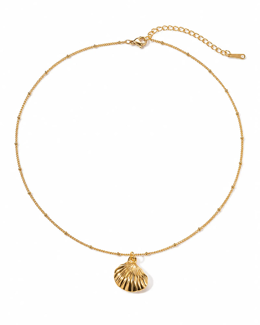 Sculptural Scallop Shell Pendant Necklace