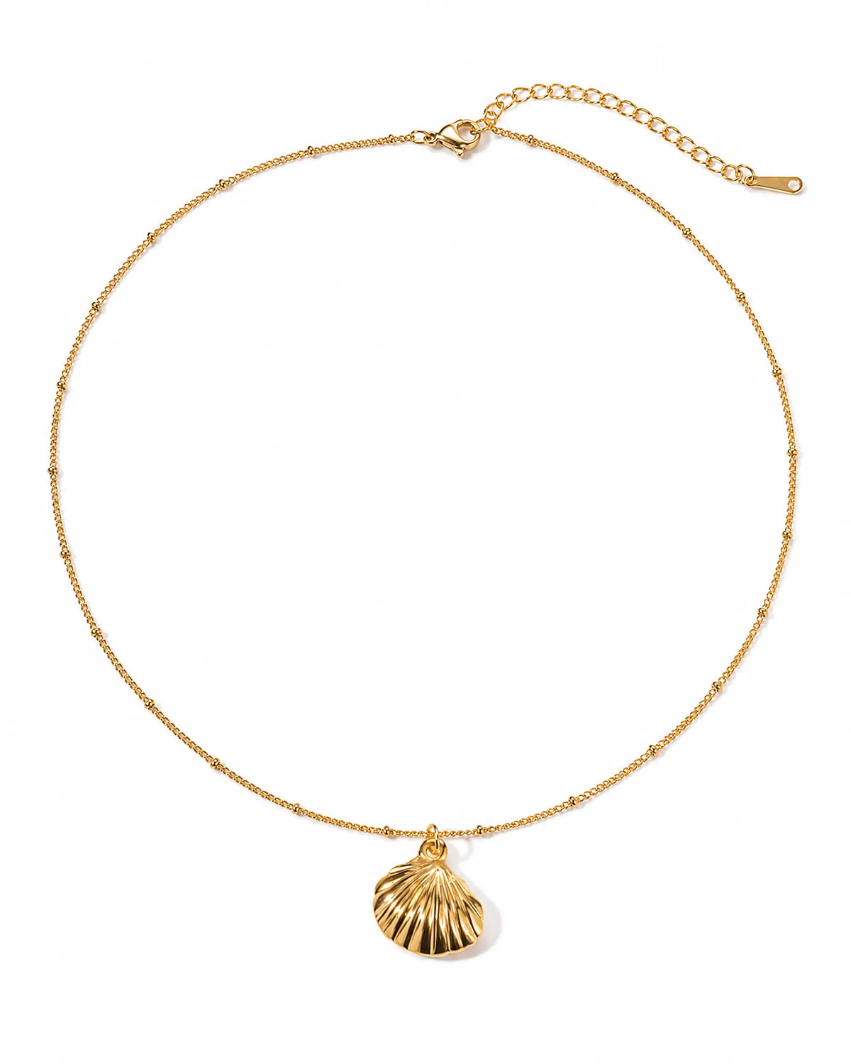 Sculptural Scallop Shell Pendant Necklace