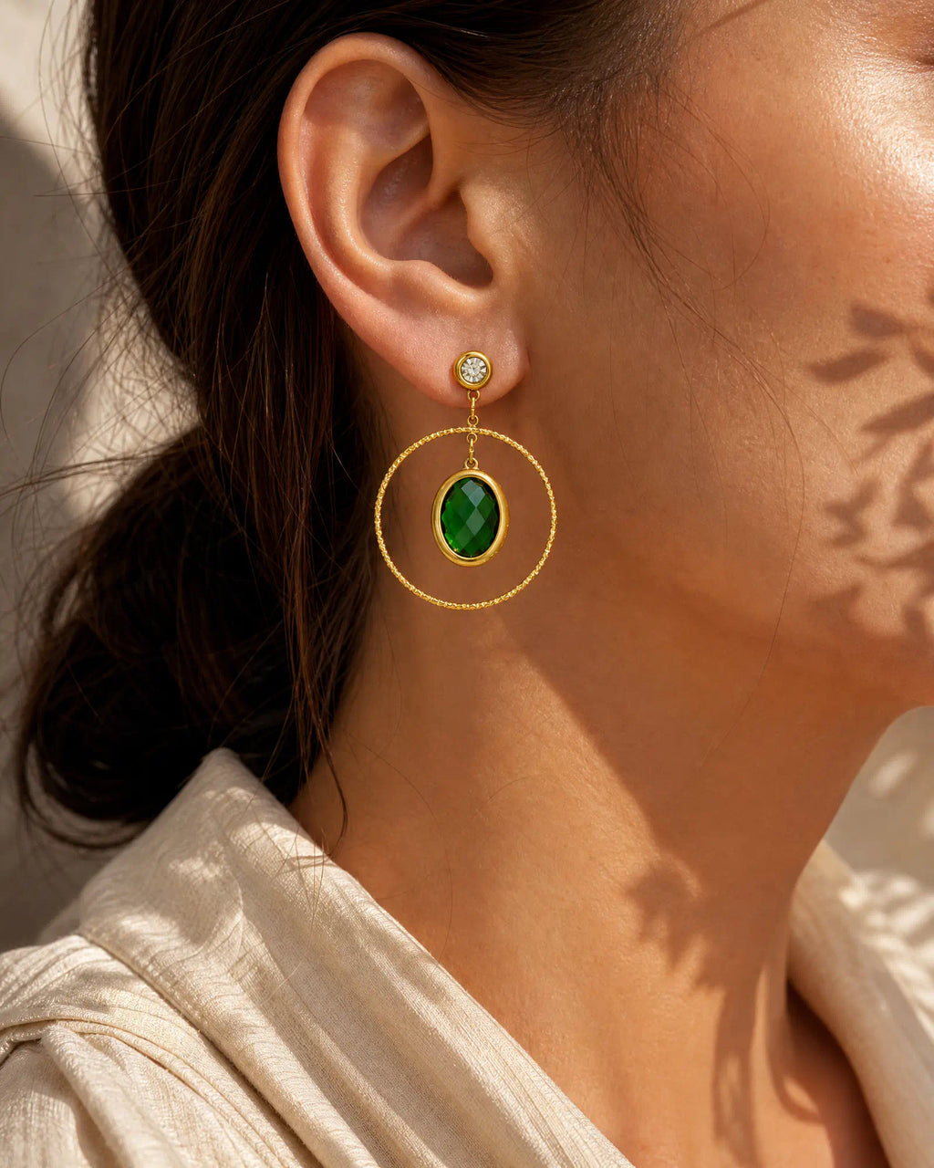 Oval Orbit Drop Earrings