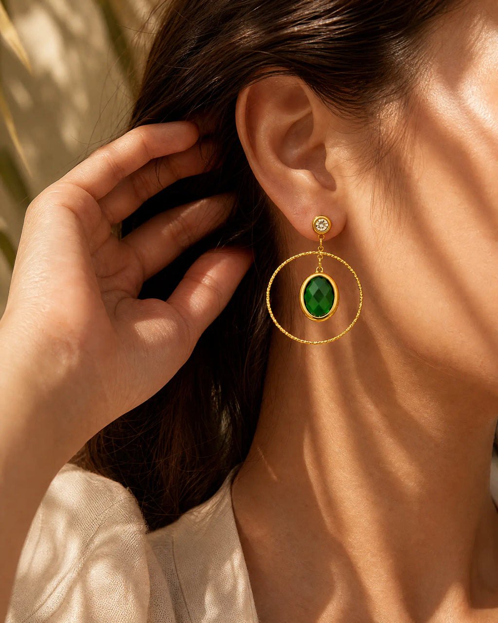 Oval Orbit Drop Earrings