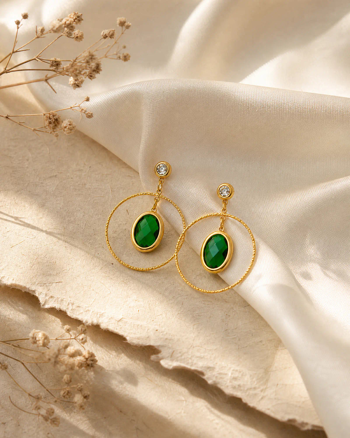 Oval Orbit Drop Earrings
