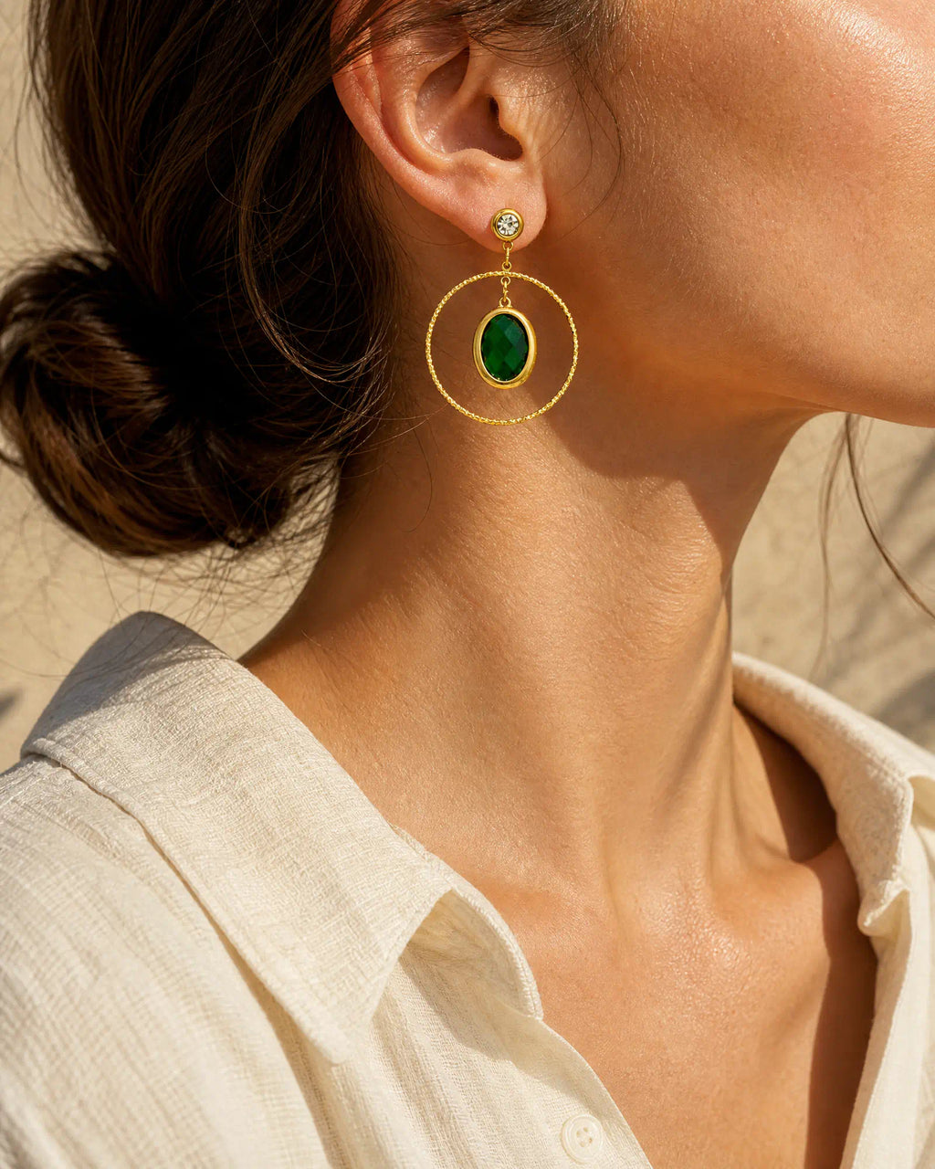 Oval Orbit Drop Earrings