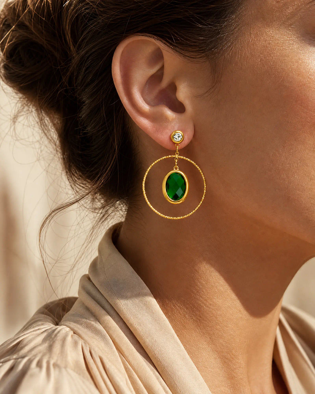 Oval Orbit Drop Earrings