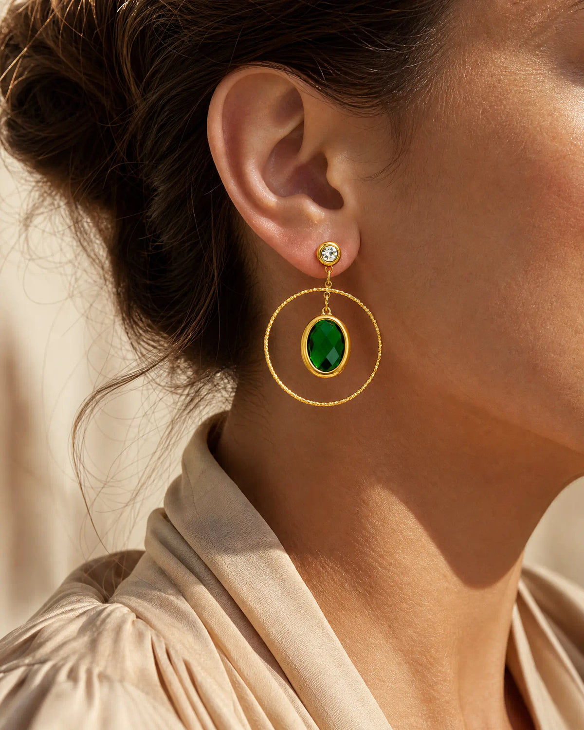 Oval Orbit Drop Earrings