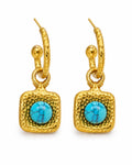 Hammered Signet Drop Earrings