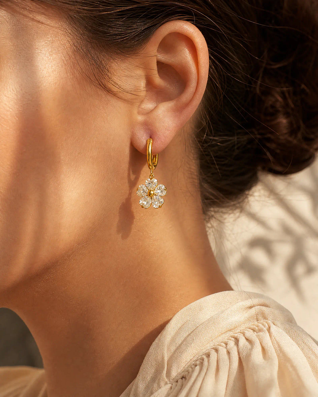 Bloom Drop Huggie Earrings