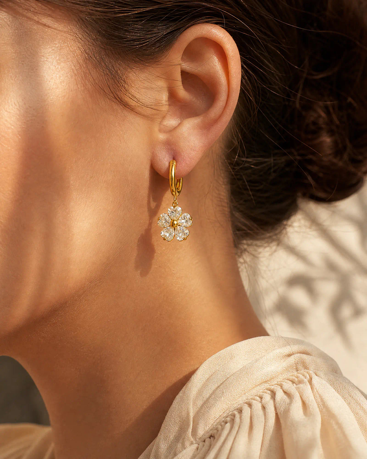 Bloom Drop Huggie Earrings