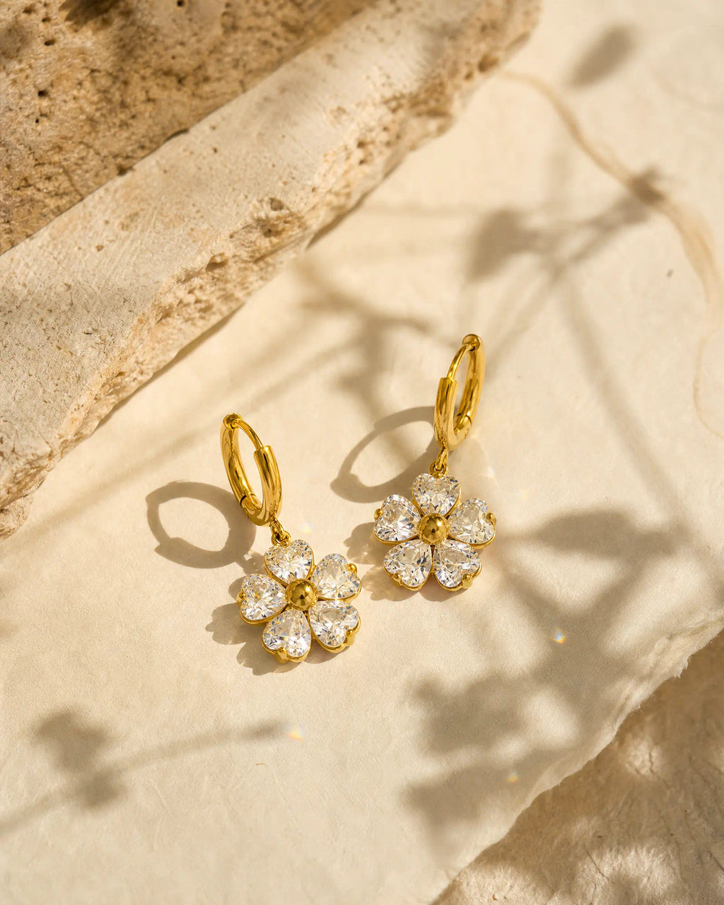 Bloom Drop Huggie Earrings
