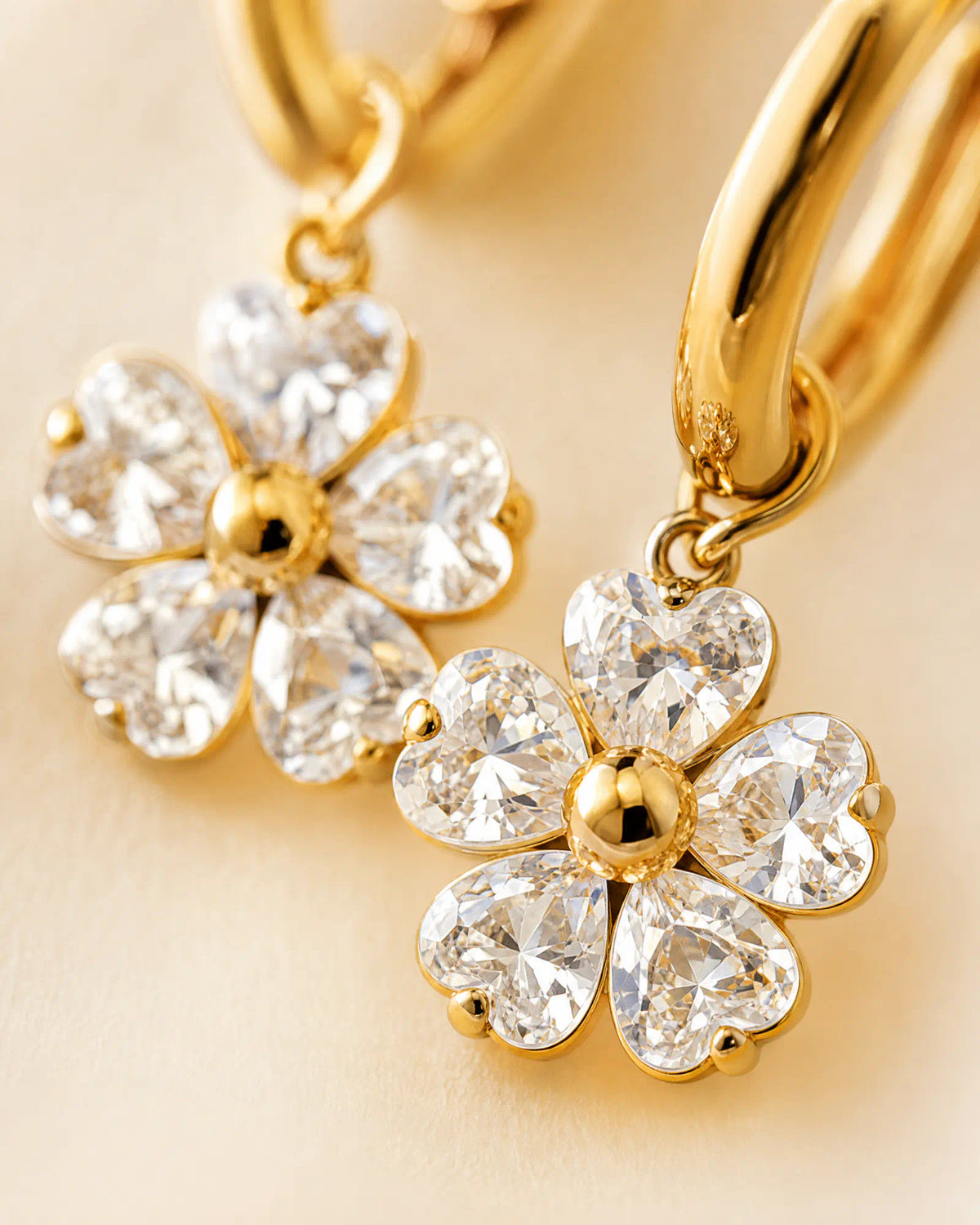 Bloom Drop Huggie Earrings