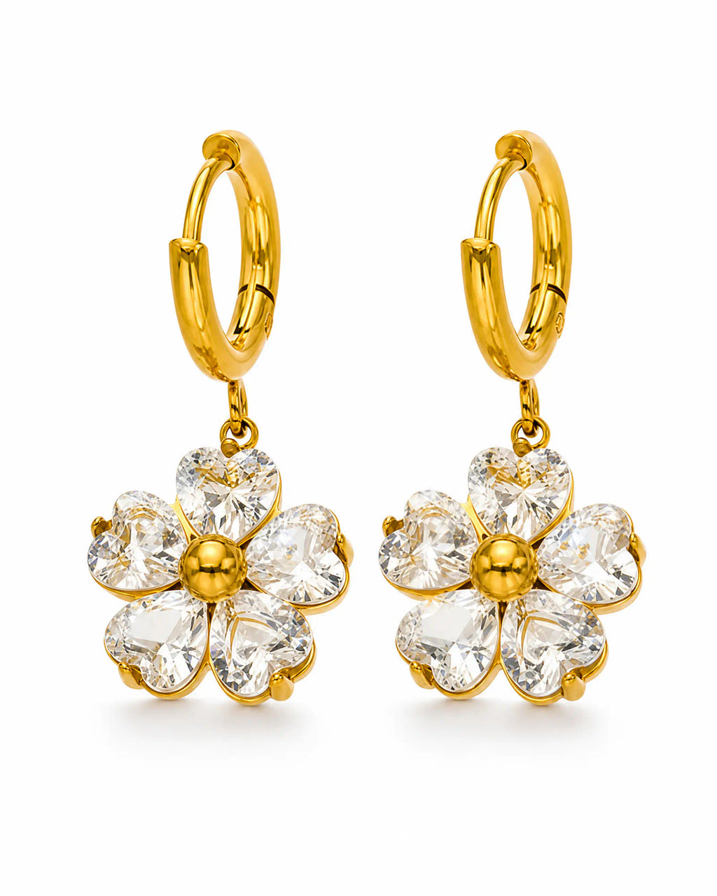 Bloom Drop Huggie Earrings