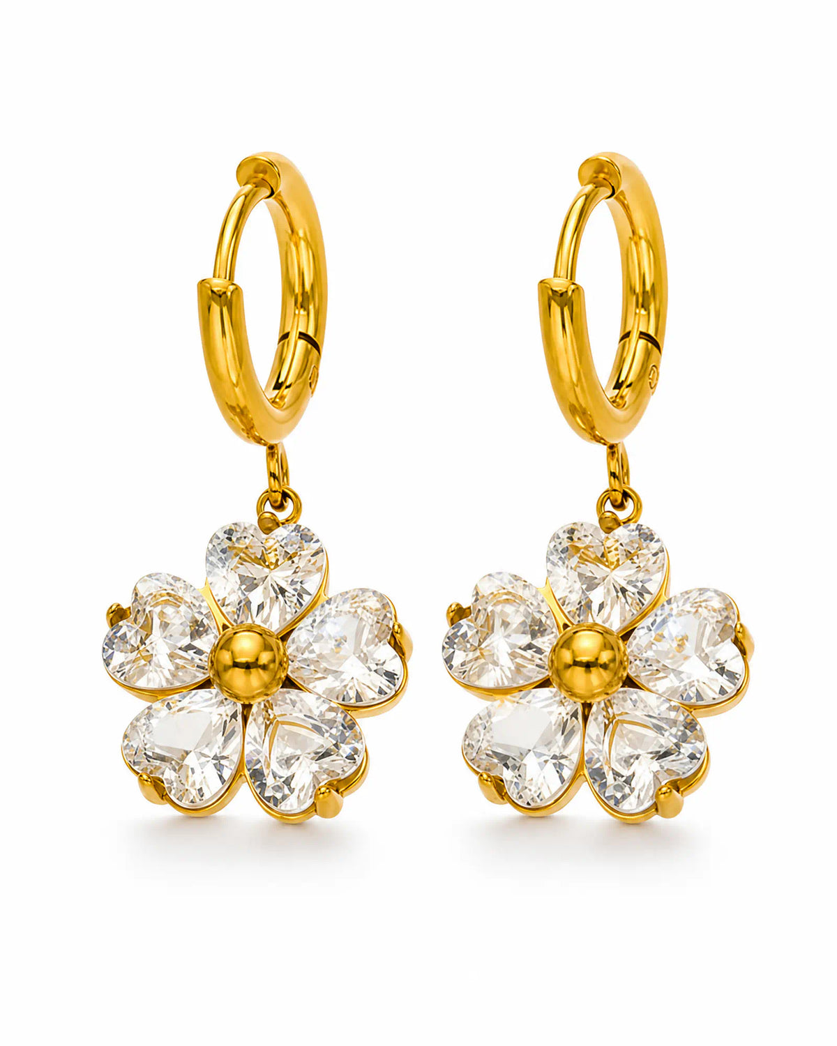 Bloom Drop Huggie Earrings
