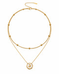 Layered Moon Medallion Necklace