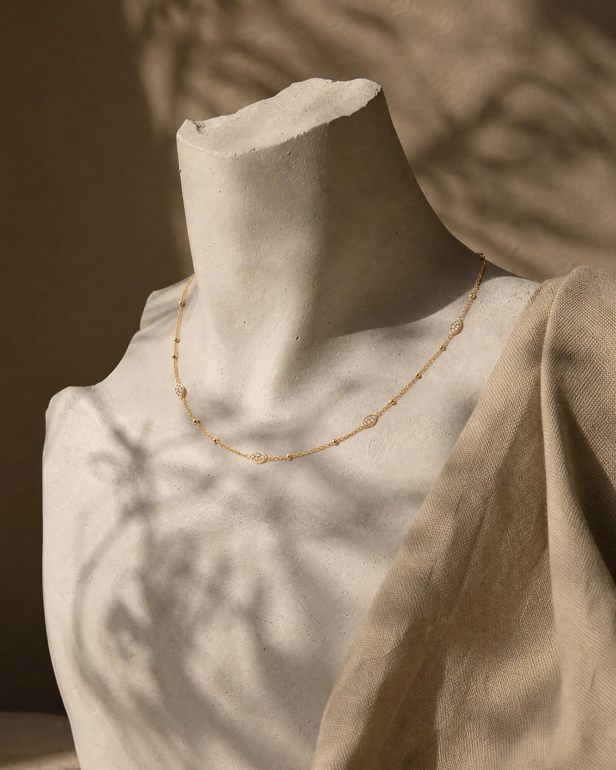 Sunlit Beaded Marquise Station Choker