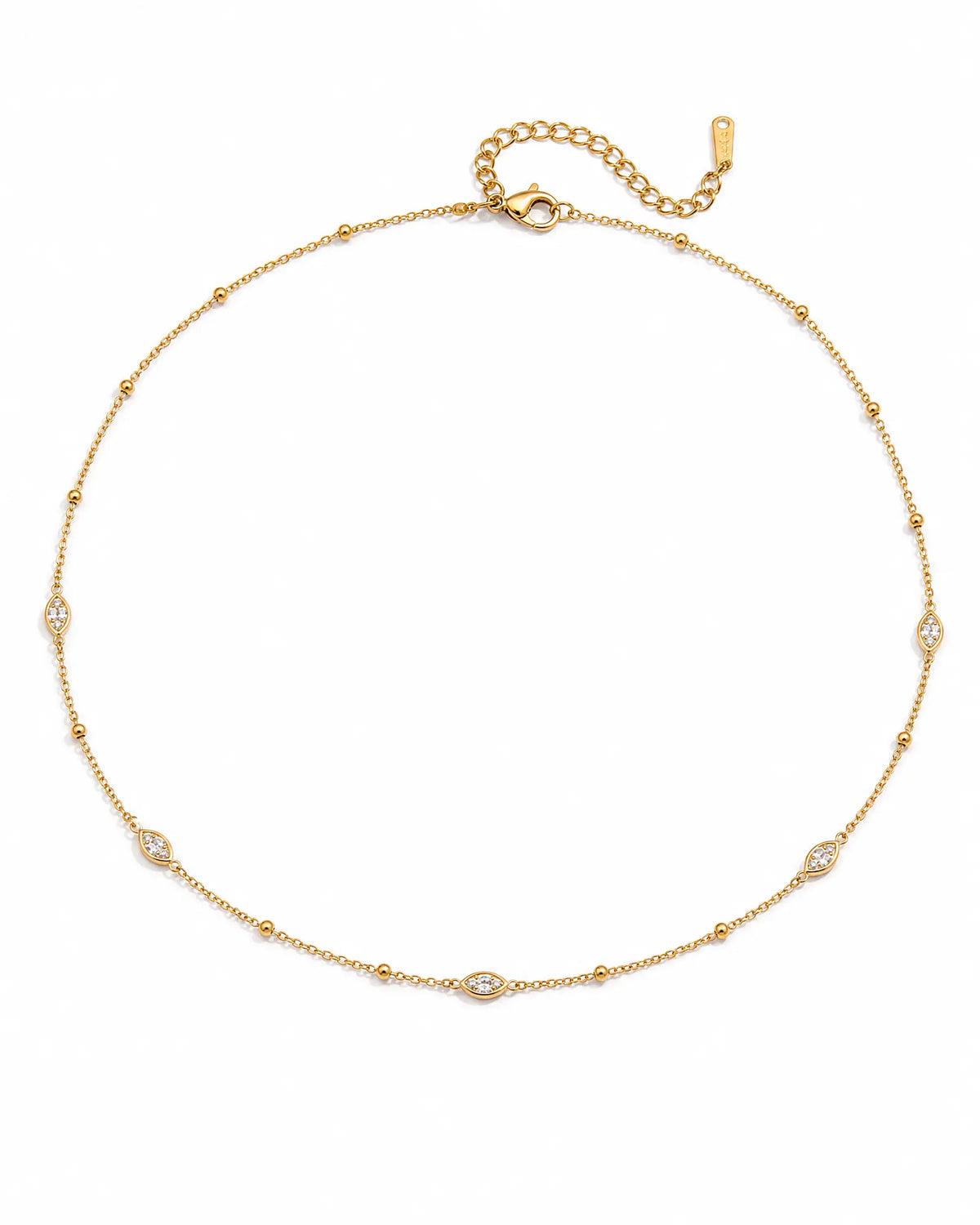 Sunlit Beaded Marquise Station Choker