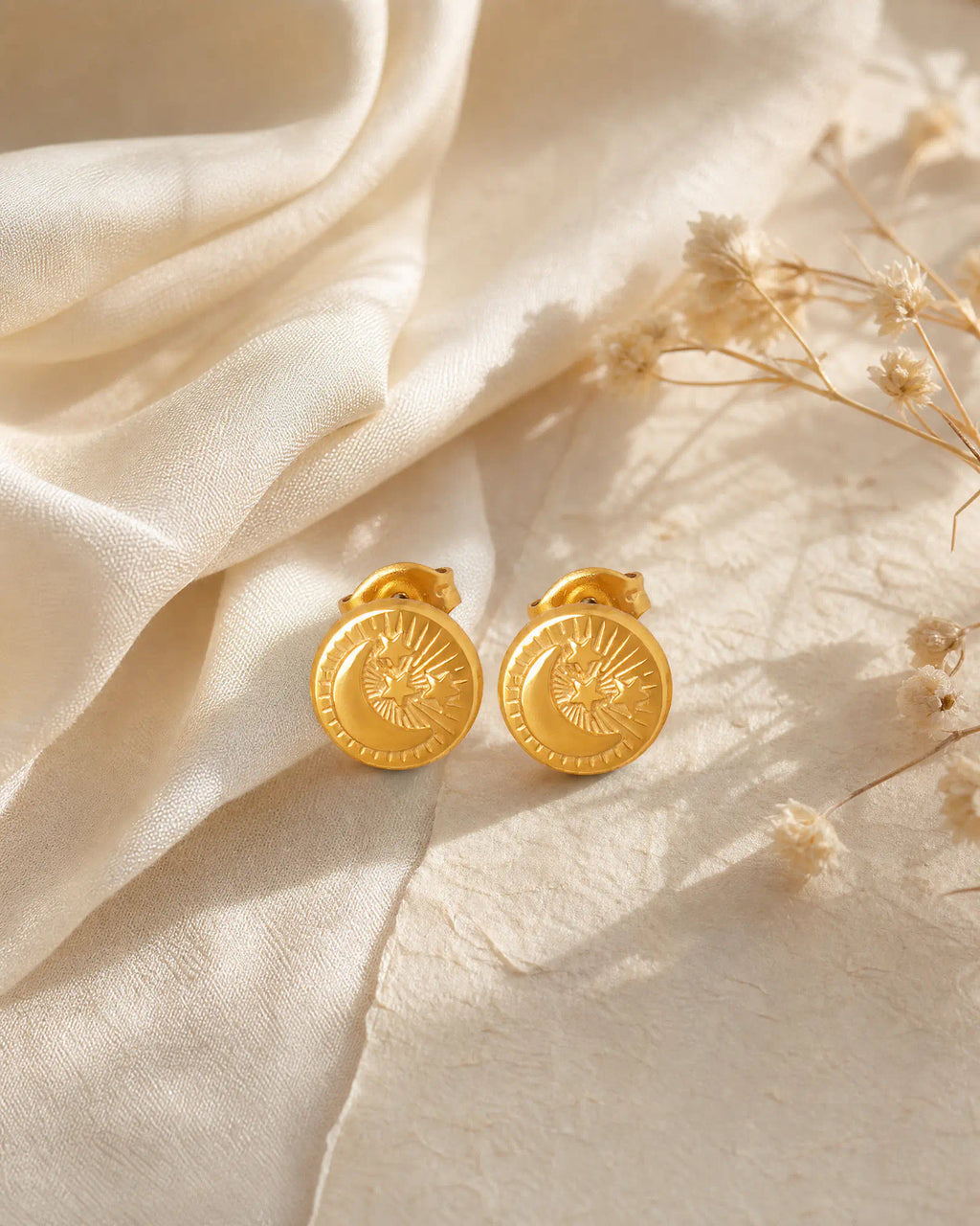 Moonlit Coin Studs