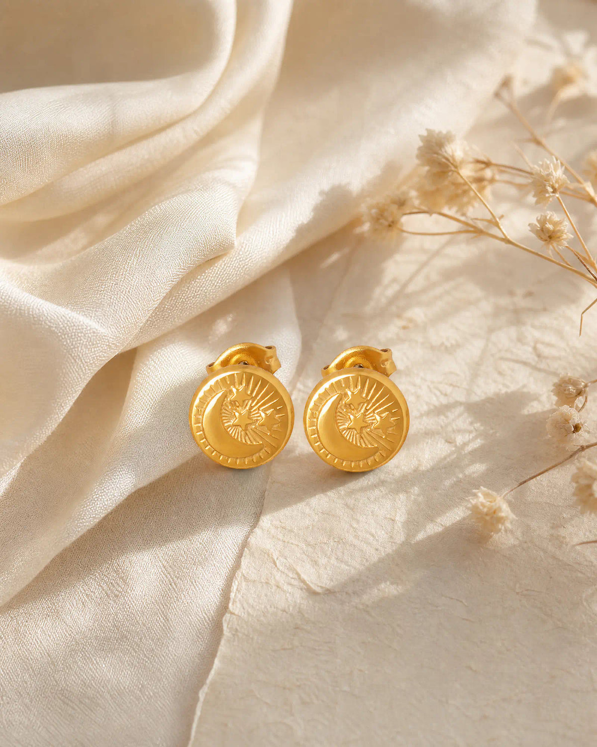 Moonlit Coin Studs