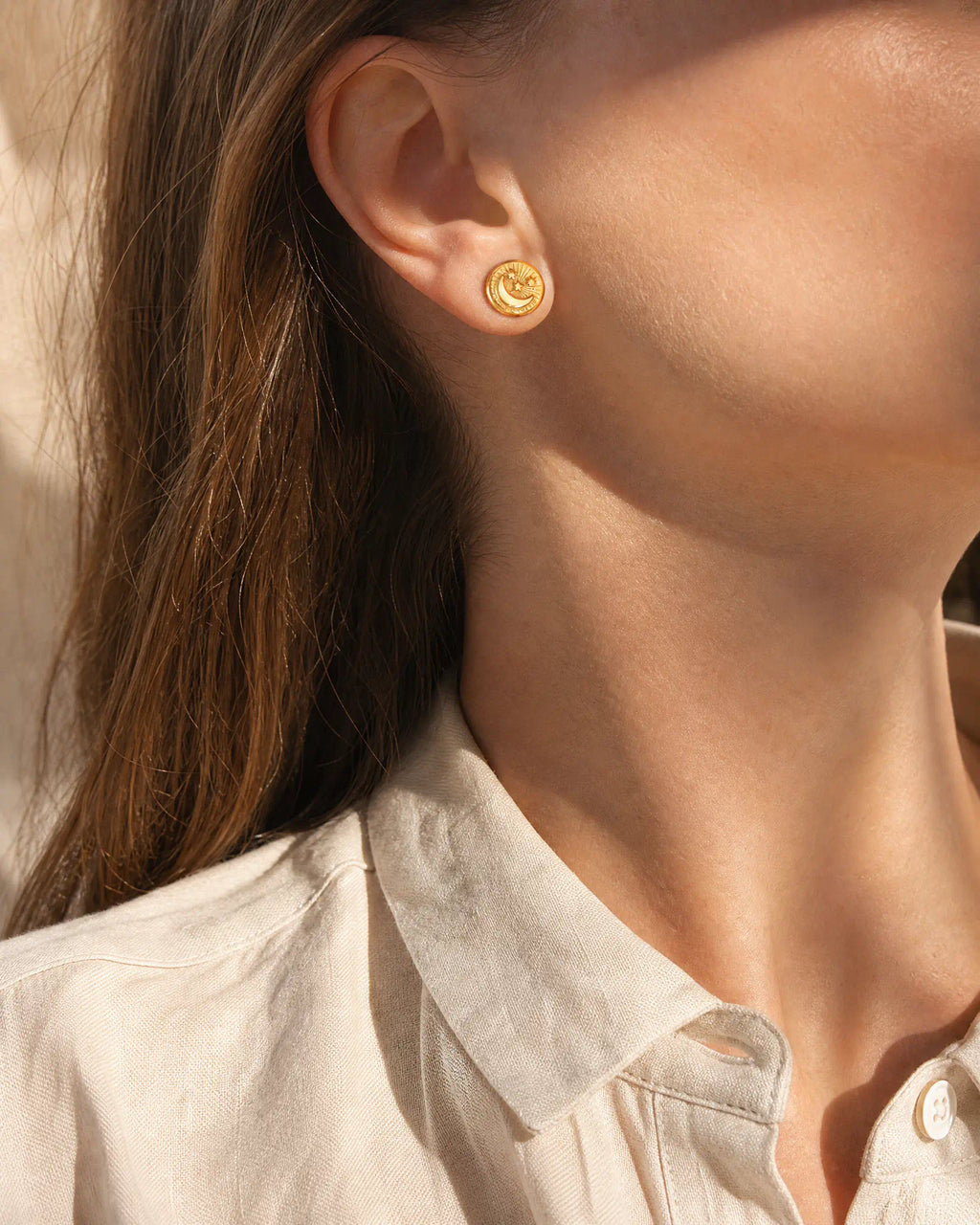 Moonlit Coin Studs