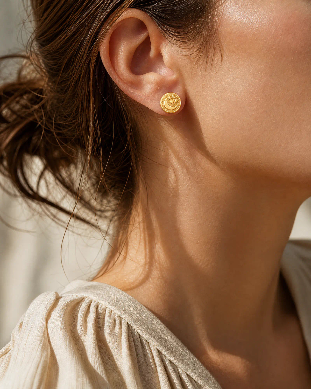 Moonlit Coin Studs