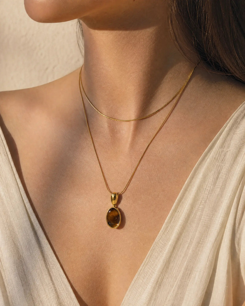 Oval Cat Eye Necklace
