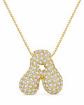 Pavé Bubble Letter Pendant Necklace