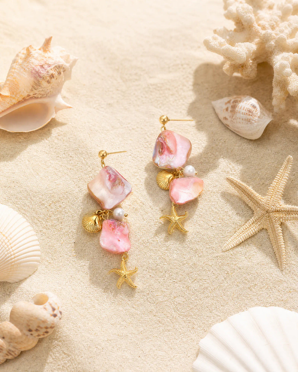 Pink Tide Star Drop Earrings