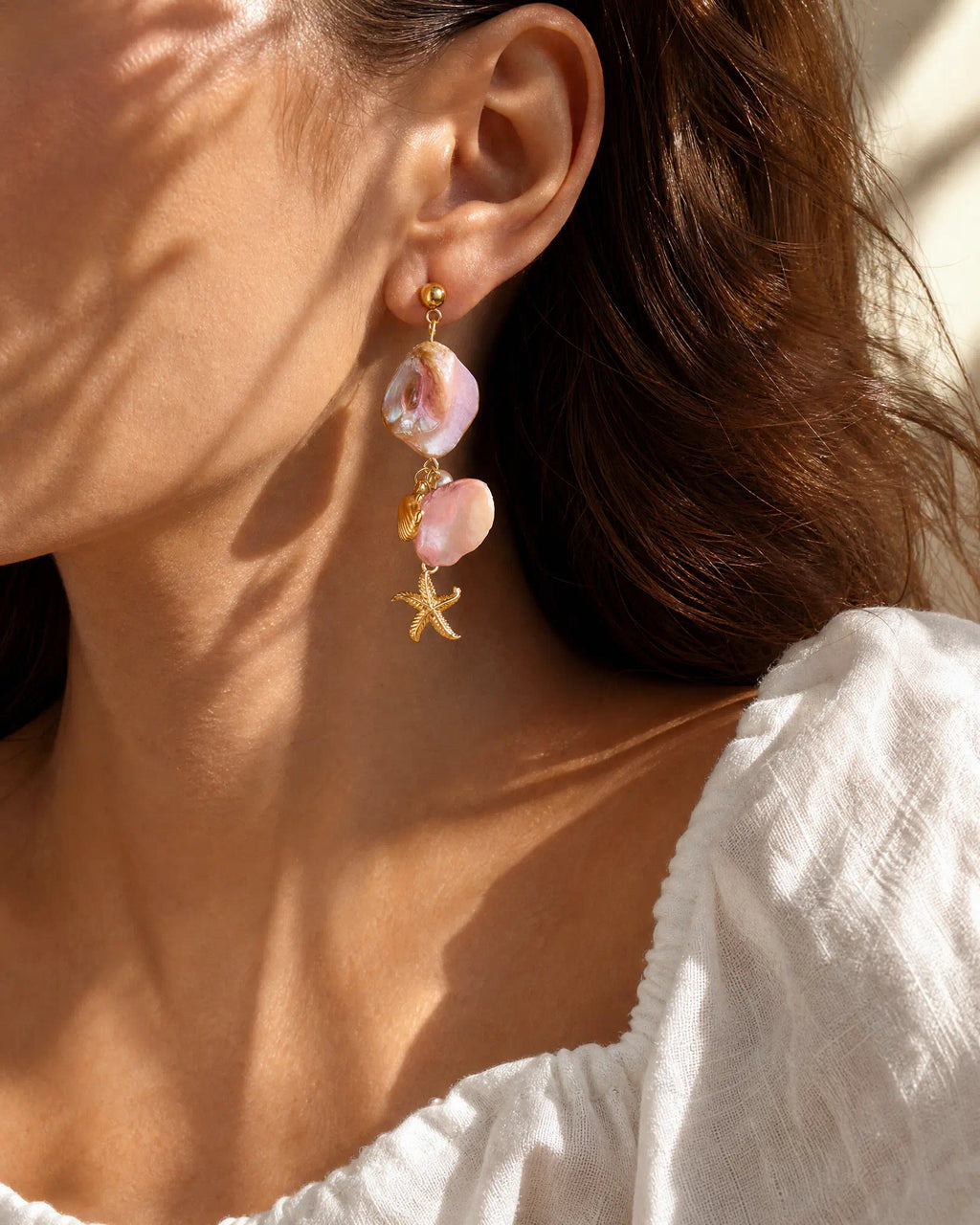Pink Tide Star Drop Earrings