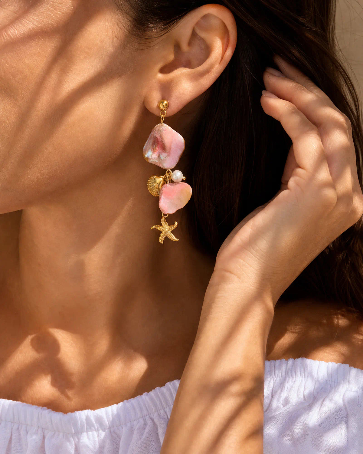 Pink Tide Star Drop Earrings
